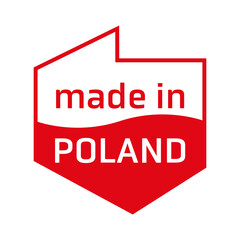 Wyprodukowane w Polsce symbol graficzny, Minimalistyczna grafika Made in Poland, vector ikona