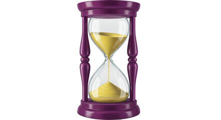 Isolated Purple Hourglass with Sand