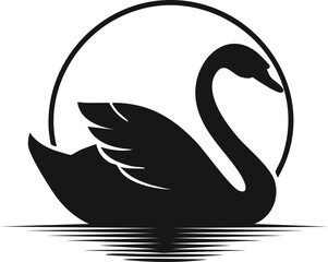swans silhouette illustration 
