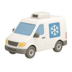 Naklejka premium Refrigerated van model for pharmaceutical logistics shipment