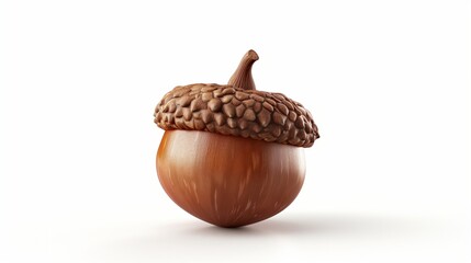 A cute acorn clipart with a textured cap and smooth brown shell, centered on a white background.