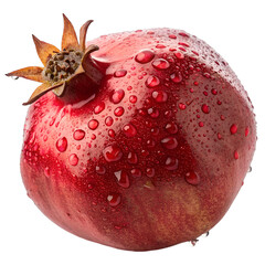 Hyper-Realistic Red Pomegranate Close-Up – Fresh Fruit with Water Droplets

