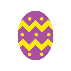 Vibrant Purple and Yellow Easter Egg Design