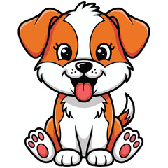 A cartoon dog with a white background and a picture of a cartoon dog