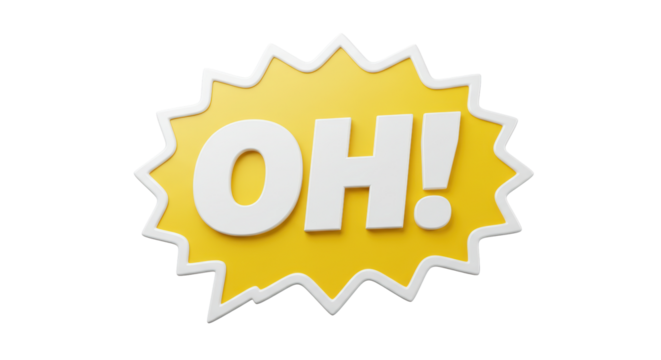 Isolated Oh! Speech Bubble - Powered by Adobe
