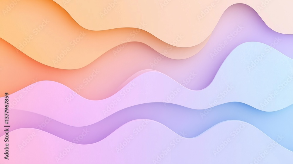Poster minimalistic background with soft gradients of pastel colors and abstract shapes. 4