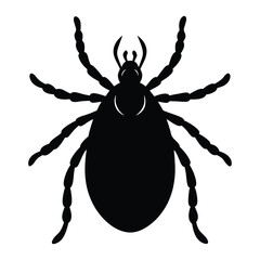 American dog tick silhouette vector on white background.