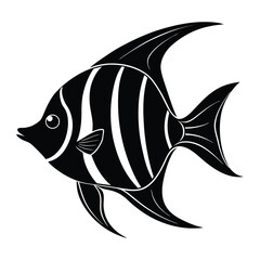 minimalist angelfish vector silhouette.