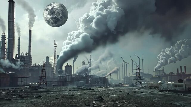 Noxious gases blanket the poisoned planet, a grim reminder of environmental collapse