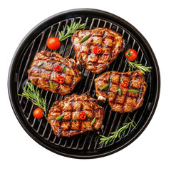 grilled chicken breast isolate on white transparent background 