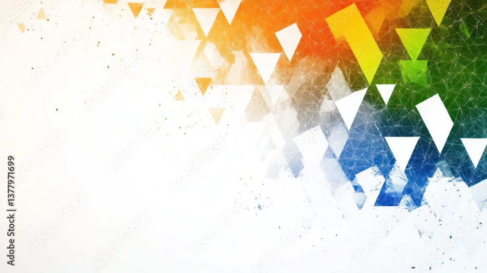 Poster abstract colorful triangle pattern background.
