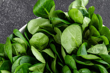 mung bean leaves salad green vegetables dish fresh gourmet food background on table rustic food top view copy space keto and paleo diet vegetarian and vegan food