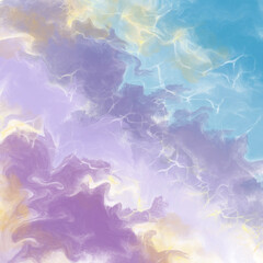 Abstract watercolor purple blue yellow rippling background for wedding invitation, website, gentle design, pastel flow texture