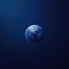 Earth in space, a solitary planet against a dark starry background