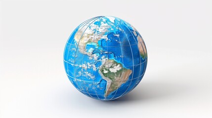 Fototapeta premium A globe icon with interconnected lines, representing global business, neatly centered on a white background.