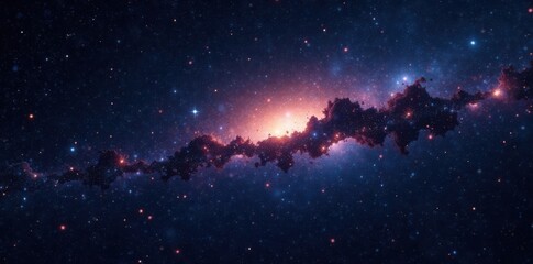 Fototapeta premium Vast blackness with twinkling stars and galaxies, darkness, stars