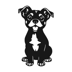 Dog icon template. Detailed image. Pet emblem, dog illustration, dog portrait, guard dog	