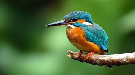 Obraz premium Vibrant kingfisher perched on a branch.