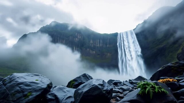 A timelapse video of a waterfall located in western ghats of India ie Sahyadri in peak monsoon and overcast conditions.