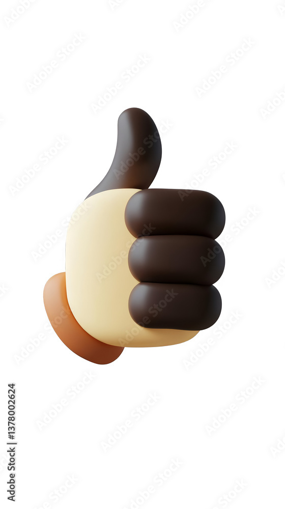 Poster 3d rendered thumb up gesture isolated on a transparent background
