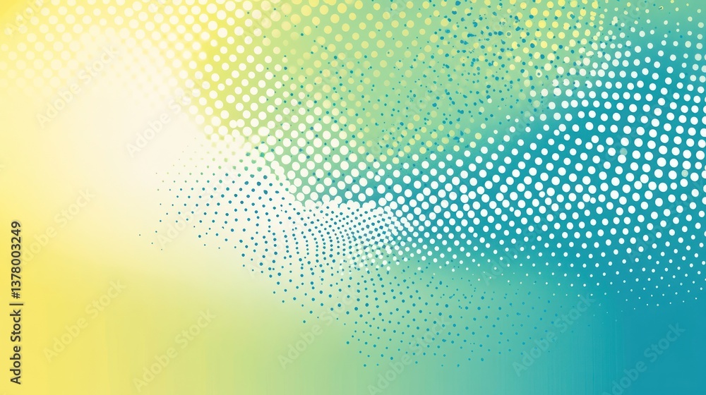 Aufkleber abstract halftone pattern in yellow and teal gradient.