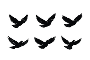 vector silhouettes of birds