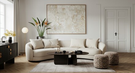 Spacious Living Room with Large Plant