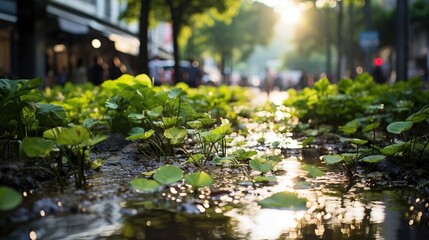 City's Green Infrastructure: Rainwater - permeable Surfaces and Street - side Ecosystems