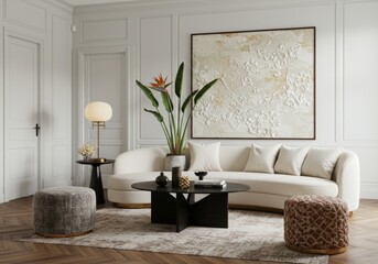 Spacious Living Room with Large Plant