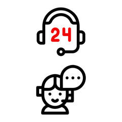 24 hour customer service icon