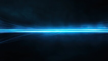 Abstract digital art, glowing blue light beam
