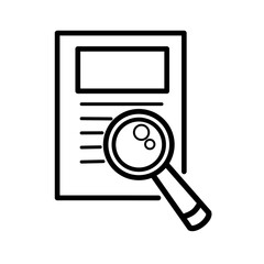 A Stylized Document Icon with a Magnifying Glass, Representing Research and Analysis