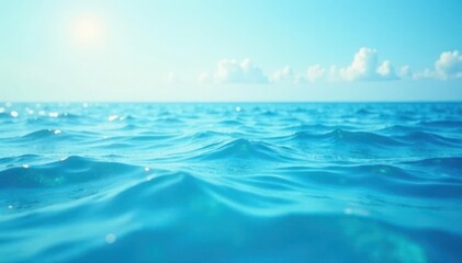 Obraz premium Ocean water background with soft light blue hue, ambient , abstract