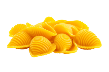 Photo a of yellow pasta isolated on a white background