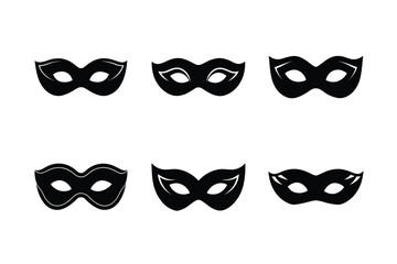 Six Classic Venetian Mask Silhouettes