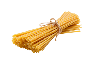Photo a of yellow pasta isolated on a white background