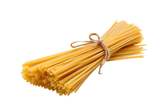 Photo a of yellow pasta isolated on a white background