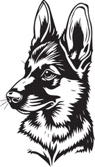 German Shepherd puppy. Hand drawn vector illustration