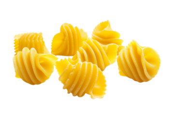 Photo a of yellow pasta isolated on a white background