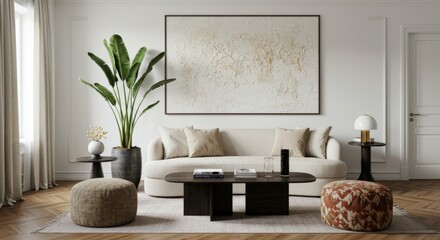 Spacious Living Room with Large Plant