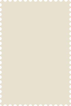 Postage stamp frame border with 4x6 aspect ratio for card, poster, flyer, social post, isolated on transparent background, cut out, clip art.