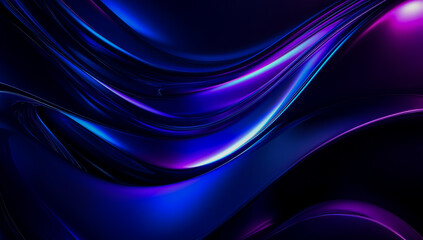 Fototapeta premium Futuristic 3D-rendered abstract background with flowing blue and purple curves, featuring smooth gradients and dynamic design elements.