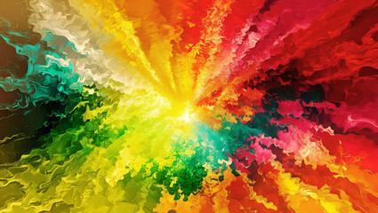 Watercolor grunge splash of rainbow color texture