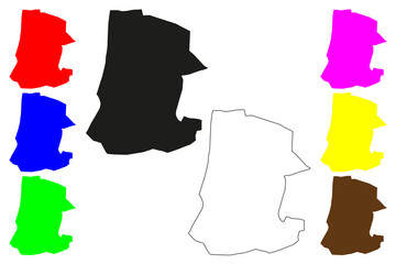 Durg city (Republic of India, State of Chhattisgarh) map vector illustration, scribble sketch Durg map