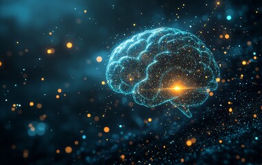 Artificial intelligence glowing lights, abstract AI model floating in a dark background, neon blue and green pulses, digital intelligence visualization