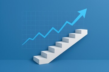 Stairway Leads to Success Upward Trend and Growth Concept Visualization