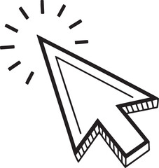 Black arrow cursor icon vector for computer choice