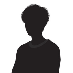 Minimalist Silhouette of Anonymous Person in Black and White Vector Art