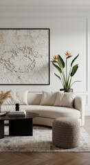 Spacious Living Room with Large Plant