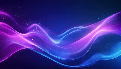 Abstract vibrant wavy lines with glowing colors and sparkles